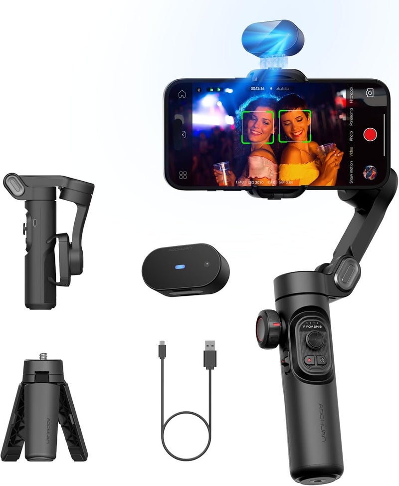 AOCHUAN Gimbal Stabilizer for Smartphone with AI Tracking Sensor, Gimbal with Focus Wheel for Phone/Android, Phone Stabilizer with 7.0 Anti-Shake for Video Recording-Smart XE AI - Image 1